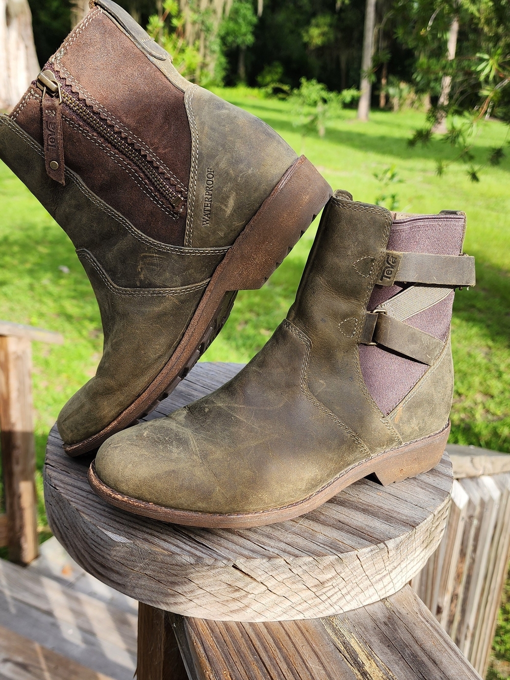 Teva Olive Green Suede Ankle Boots